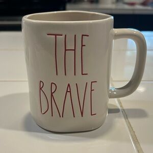 Rae Dunn White and Red 'The Brave' Mug